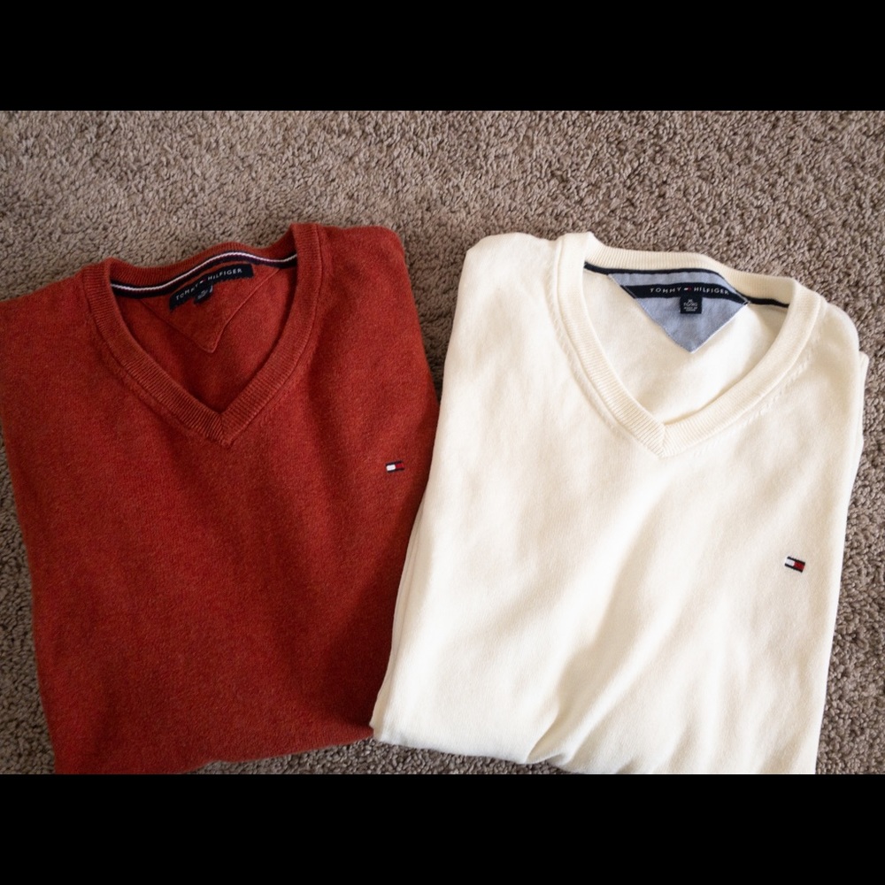 Persimmon and White Tommy Hilfiger sweaters!